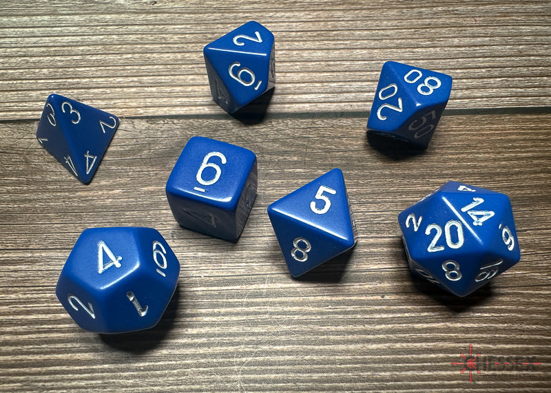 Chessex Dice Opaque Blue/white Polyhedral 7-Die Set