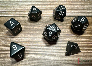 Chessex Dice Opaque Black/white Polyhedral 7-Die Set