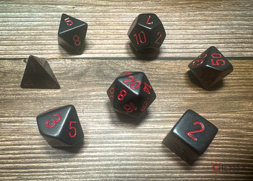 Chessex Dice Opaque Black/red Polyhedral 7-Die Set