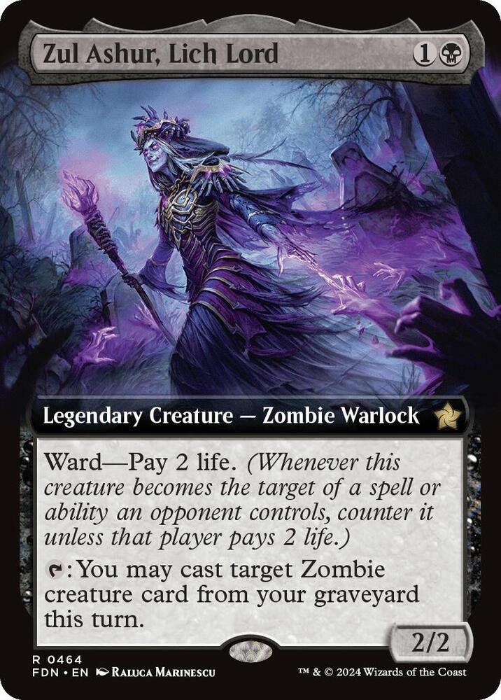 Zul Ashur Lich Lord Extended Art (Foundations)  - Foil