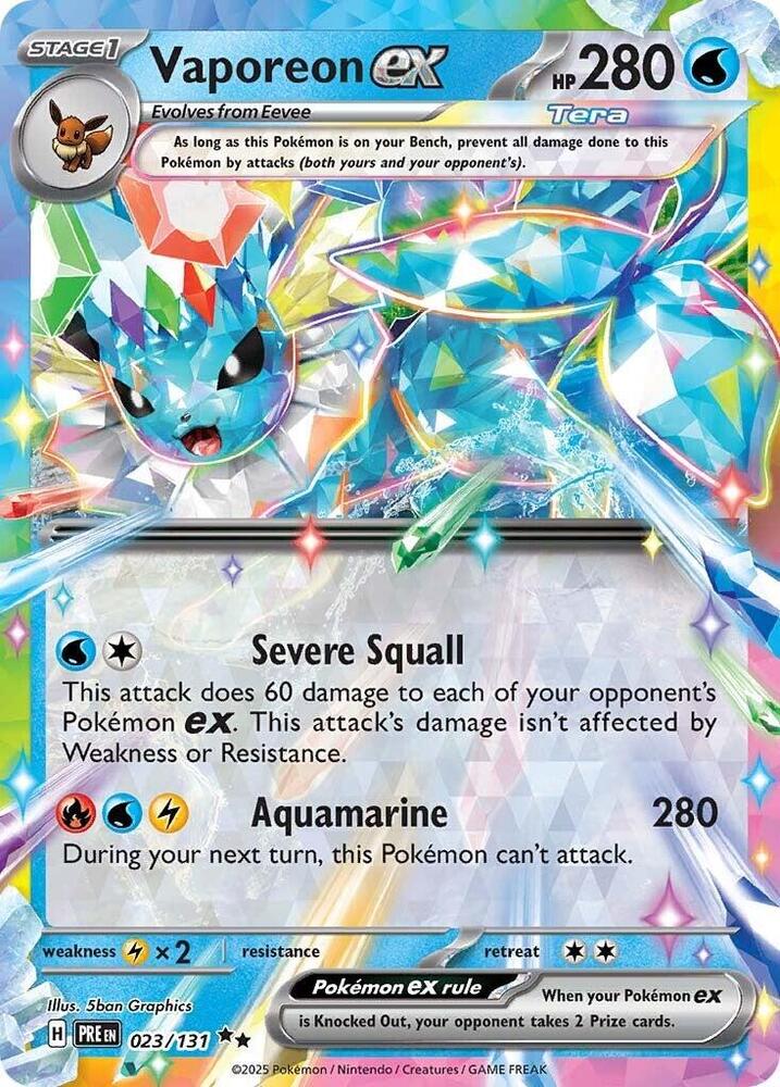 Vaporeon ex  023/131 (SV: Prismatic Evolutions)  - Holofoil