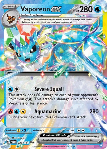 Vaporeon ex  023/131 (SV: Prismatic Evolutions)  - Holofoil
