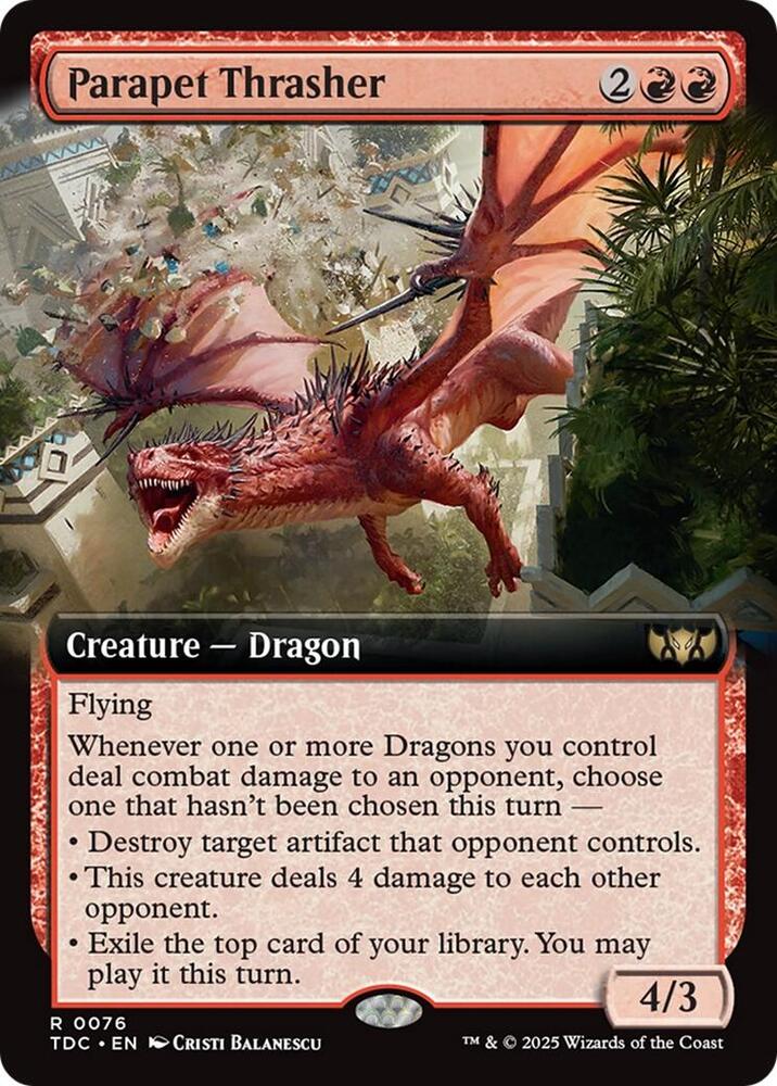 Parapet Thrasher Extended Art (Commander: Tarkir: Dragonstorm) 