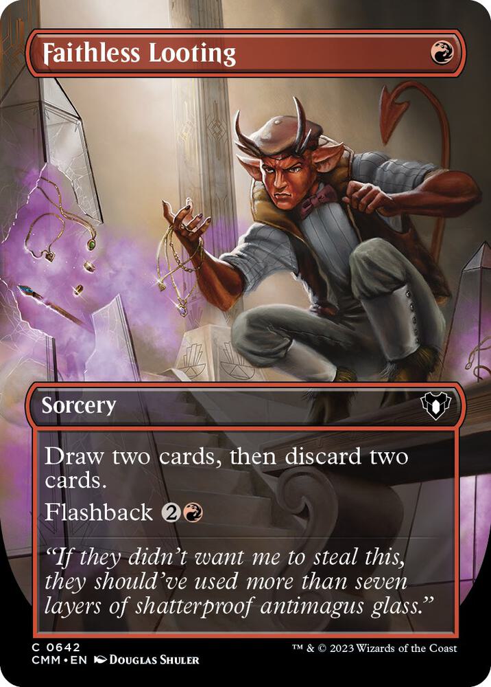 Faithless Looting Borderless (Commander Masters) 
