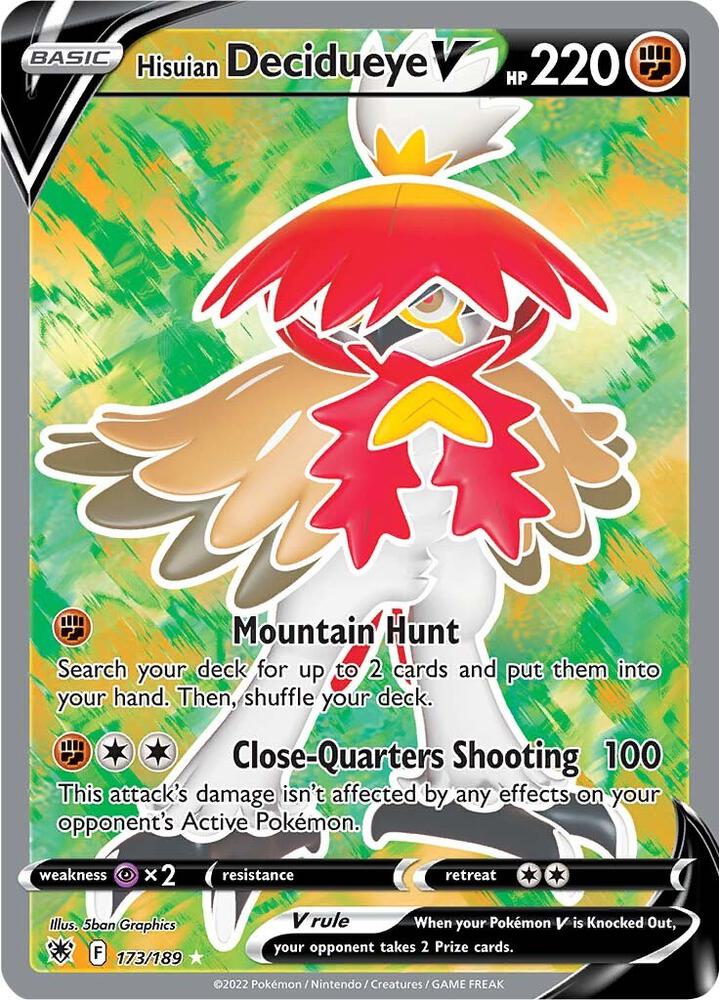 Hisuian Decidueye V 173/189 (SWSH10: Astral Radiance)  - Holofoil