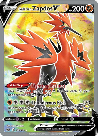 Galarian Zapdos V 173/198 (SWSH06: Chilling Reign)  - Holofoil