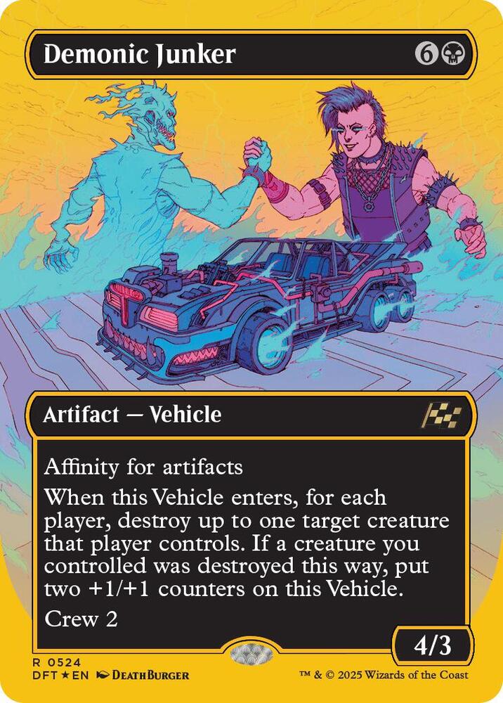 Demonic Junker Borderless First Place Foil (Aetherdrift)  - Foil