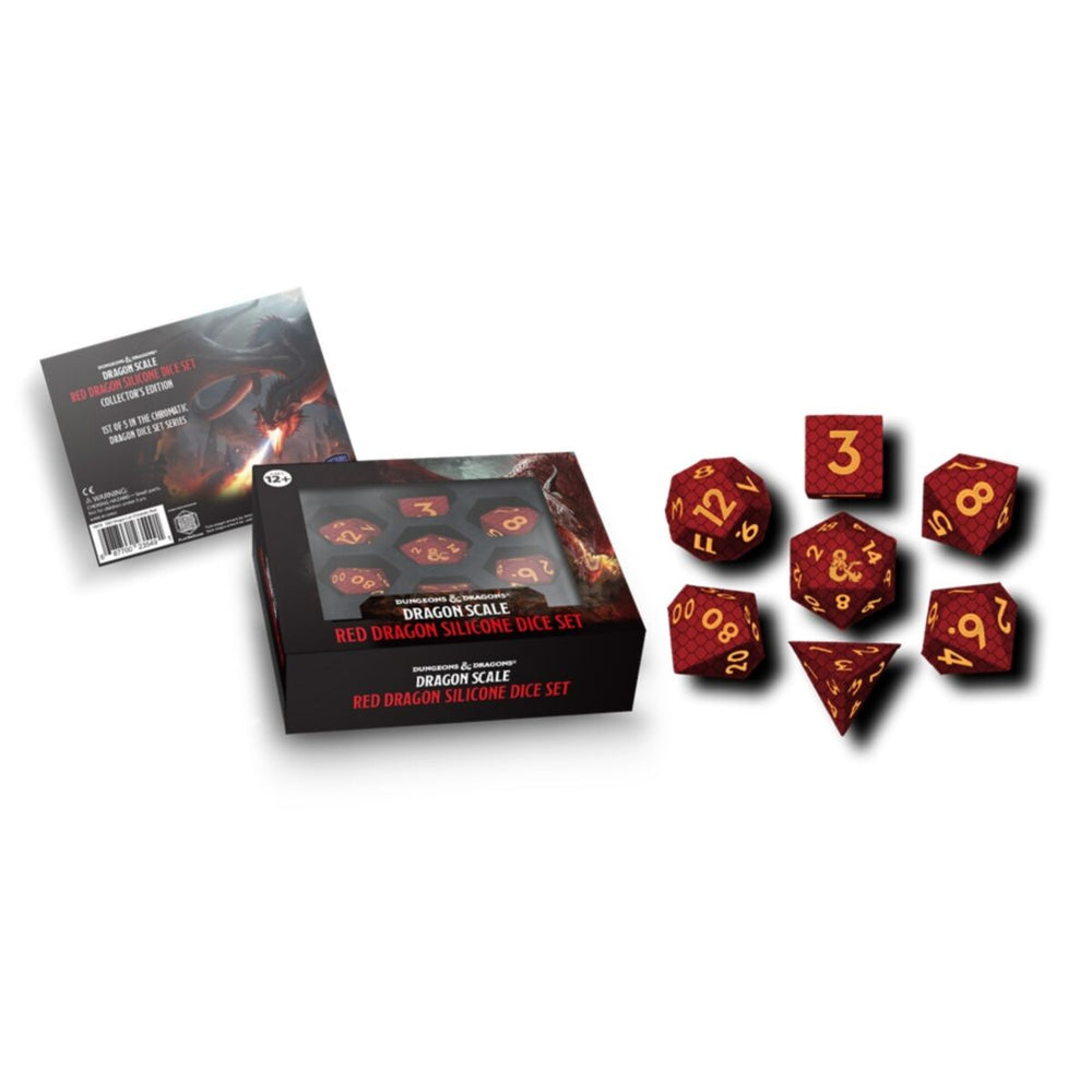 FanRoll: D&D Dragon Scale Silicone Dice Set: Red