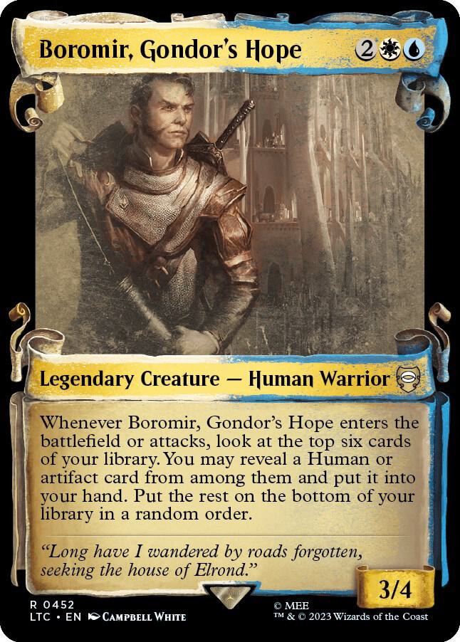 Boromir Gondors Hope Showcase Scrolls (Commander: The Lord of the Rings: Tales of Middle-earth)  - Foil