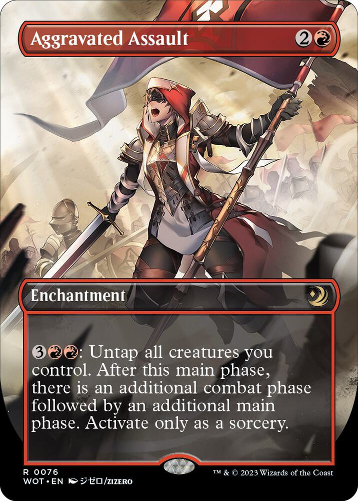Aggravated Assault Anime Borderless (Wilds of Eldraine: Enchanting Tales)  - Foil