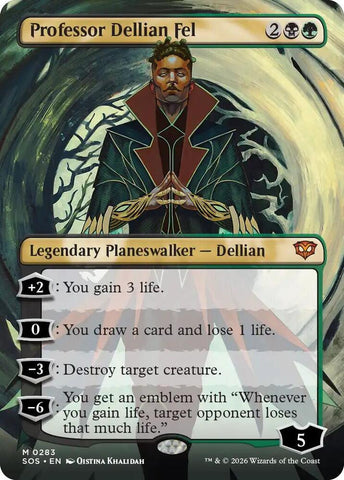 Professor Dellian Fel Borderless 283 (Secrets of Strixhaven)  - Foil