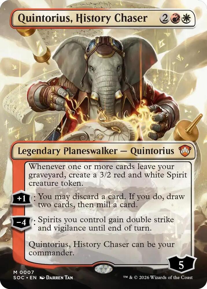 Quintorius History Chaser Borderless 7 (Commander: Secrets of Strixhaven) 