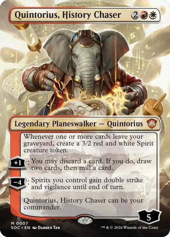 Quintorius History Chaser Borderless 7 (Commander: Secrets of Strixhaven) 
