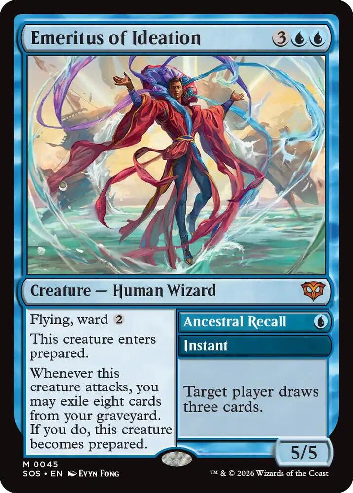 Emeritus of Ideation // Ancestral Recall 45 (Secrets of Strixhaven) 