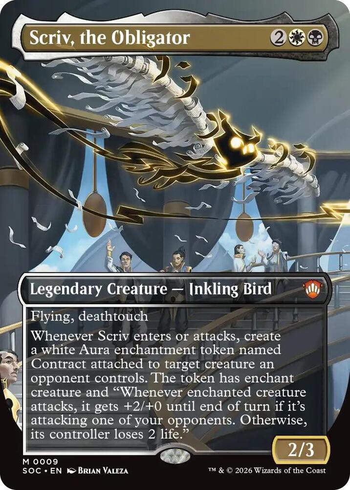 Scriv the Obligator Borderless 9 (Commander: Secrets of Strixhaven) 