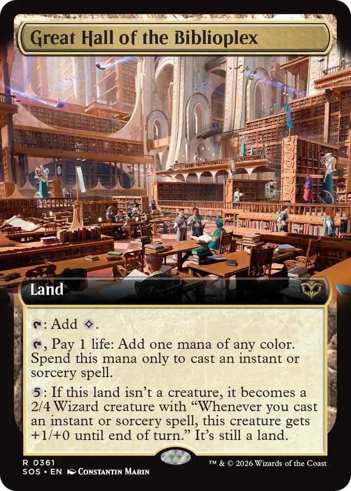 Great Hall of the Biblioplex Extended Art 361 (Secrets of Strixhaven) 