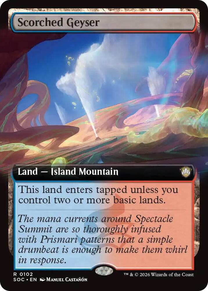 Scorched Geyser Extended Art 102 (Commander: Secrets of Strixhaven) 