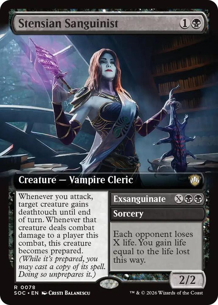 Stensian Sanguinist Extended Art 78 (Commander: Secrets of Strixhaven) 