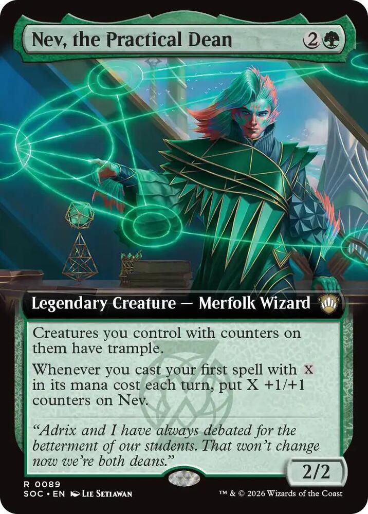 Nev the Practical Dean Extended Art 89 (Commander: Secrets of Strixhaven) 