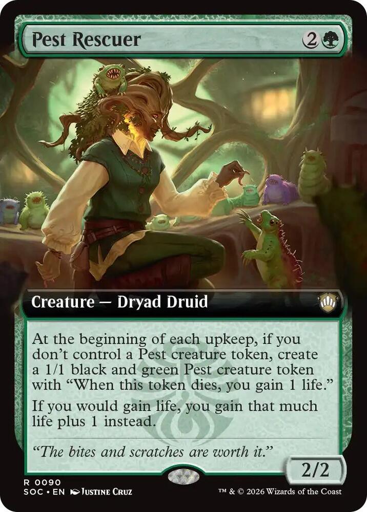 Pest Rescuer Extended Art 90 (Commander: Secrets of Strixhaven) 