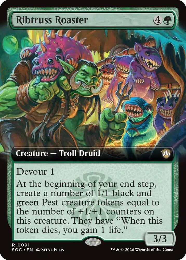 Ribtruss Roaster Extended Art 91 (Commander: Secrets of Strixhaven) 
