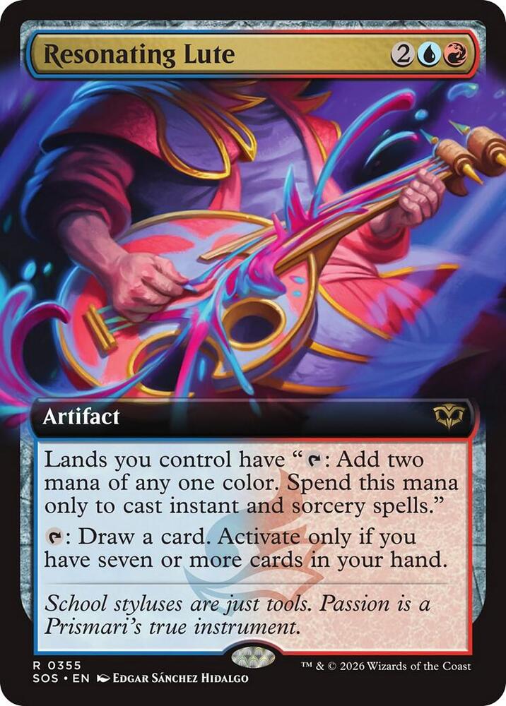 Resonating Lute Extended Art 355 (Secrets of Strixhaven)  - Foil