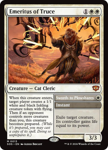 Emeritus of Truce // Swords to Plowshares 13 (Secrets of Strixhaven)  - Foil