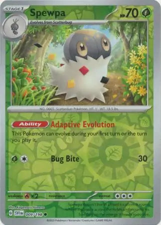 Spewpa 009/198 (SV01: Scarlet & Violet Base Set)  - Reverse Holofoil