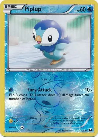 Piplup 27/108 (Dark Explorers)  - Reverse Holofoil