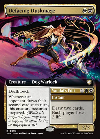 Defacing Duskmage  (Commander: Secrets of Strixhaven)  - Extended Art