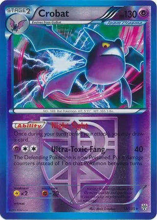 Crobat Team Plasma 55/135 (Plasma Storm)  - Reverse Holofoil