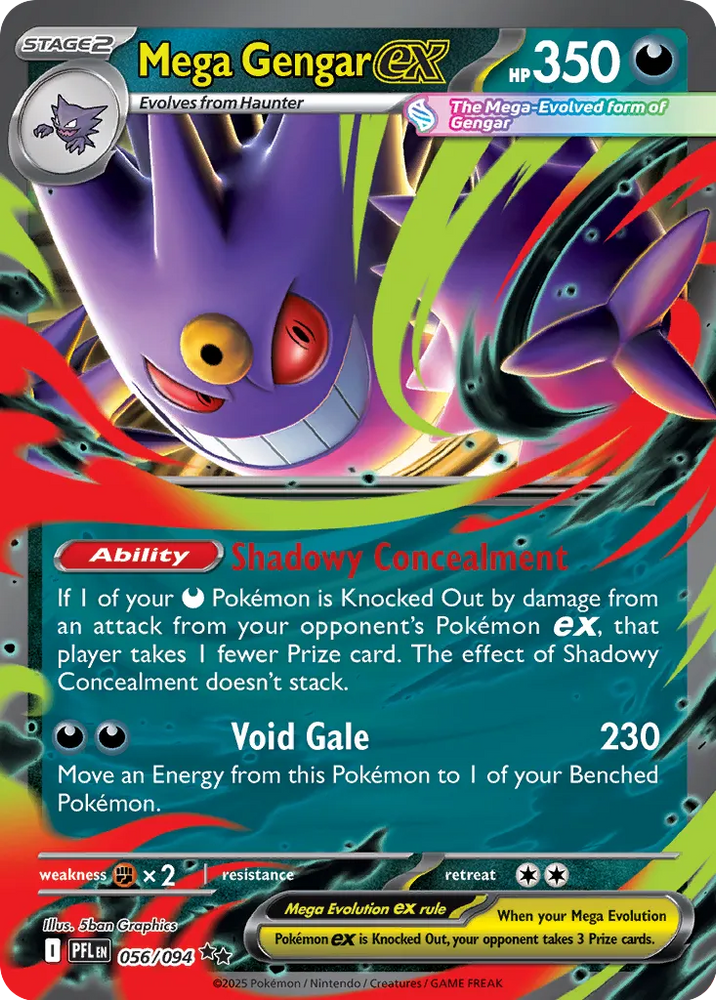 Mega Gengar ex 056/094 (ME02: Phantasmal Flames)  - Holofoil