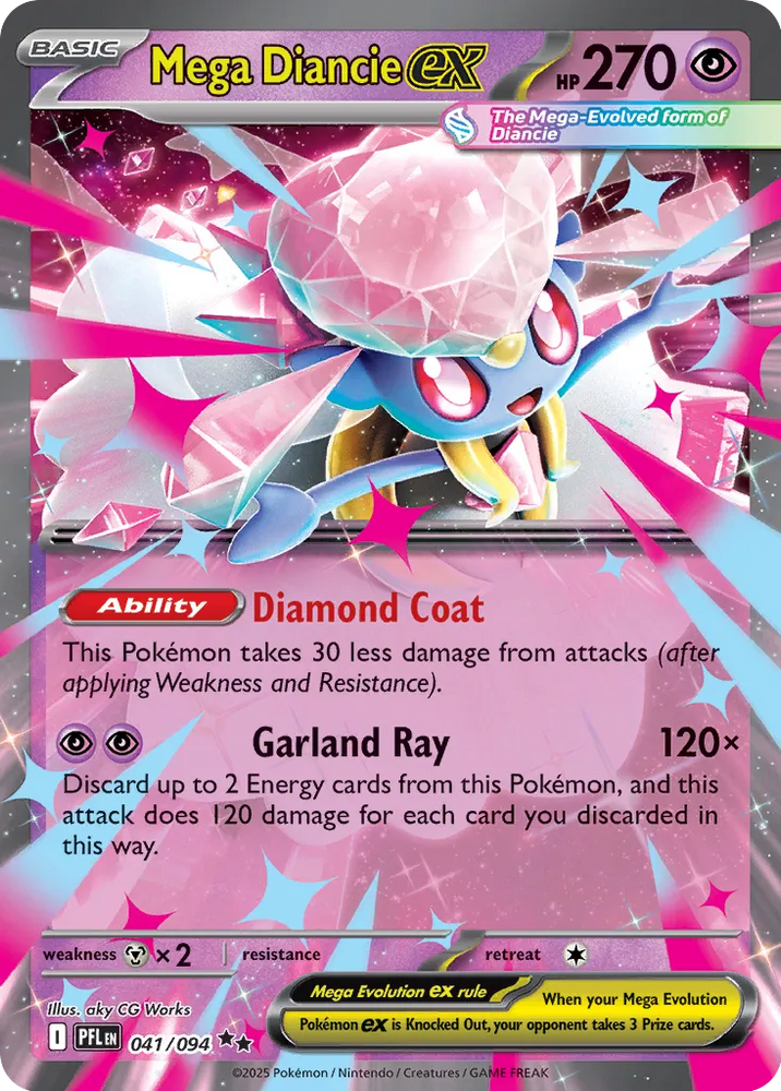 Mega Diancie ex 041/094 (ME02: Phantasmal Flames)  - Holofoil