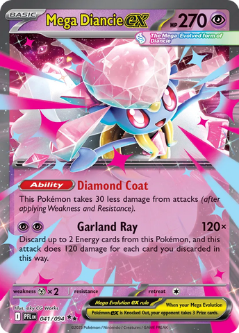 Mega Diancie ex 041/094 (ME02: Phantasmal Flames)  - Holofoil