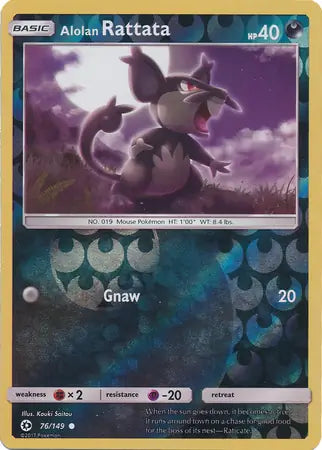 Alolan Rattata 76/149 (SM Base Set)  - Reverse Holofoil