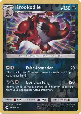 Krookodile 85/149 (SM Base Set)  - Reverse Holofoil