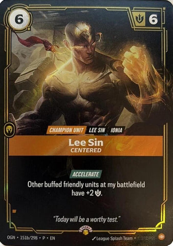 Lee Sin Centered 151b/298 (Riftbound Organized Play Promotional Cards)  - Foil
