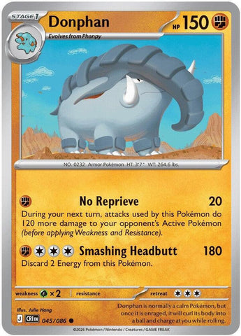 Donphan 045/086 (ME04: Chaos Rising)  - Reverse Holofoil