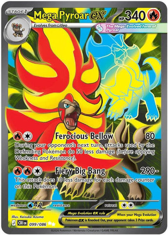 Mega Pyroar ex 099/086 (ME04: Chaos Rising)  - Holofoil
