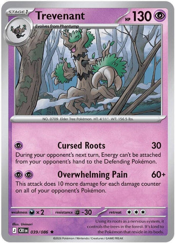 Trevenant 039/086 (ME04: Chaos Rising)  - Holofoil