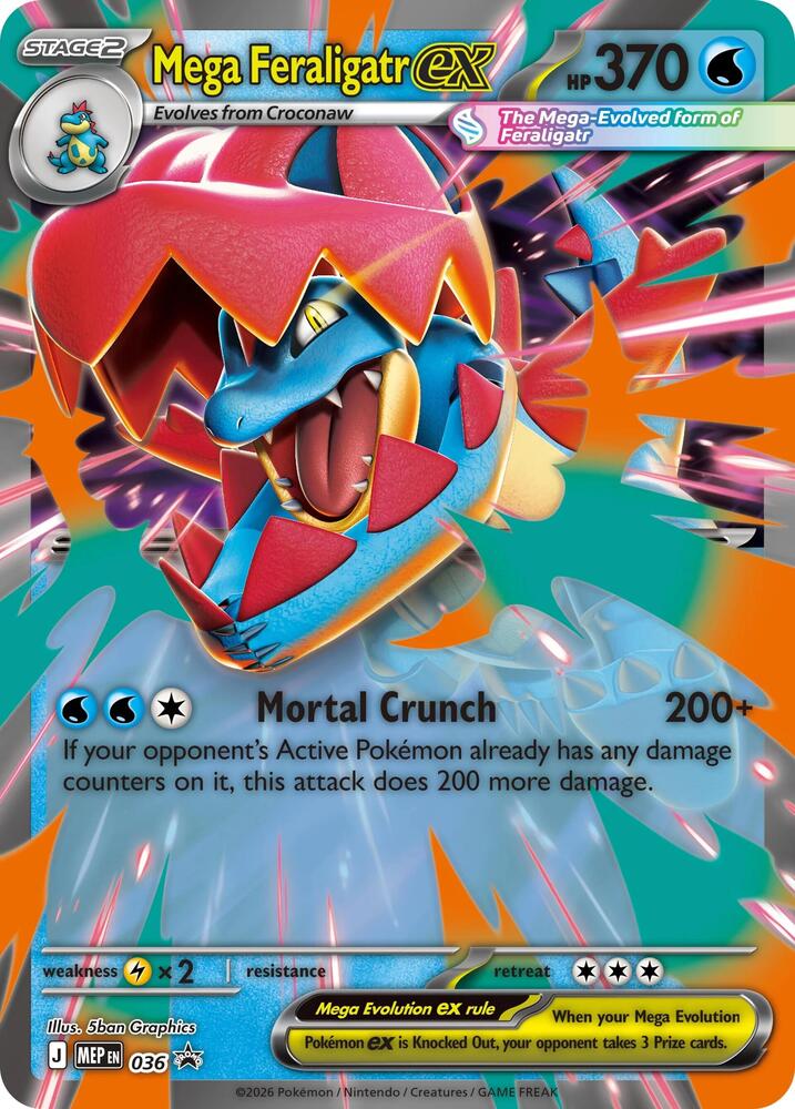 Mega Feraligatr ex 036 (ME: Mega Evolution Promo)  - Holofoil