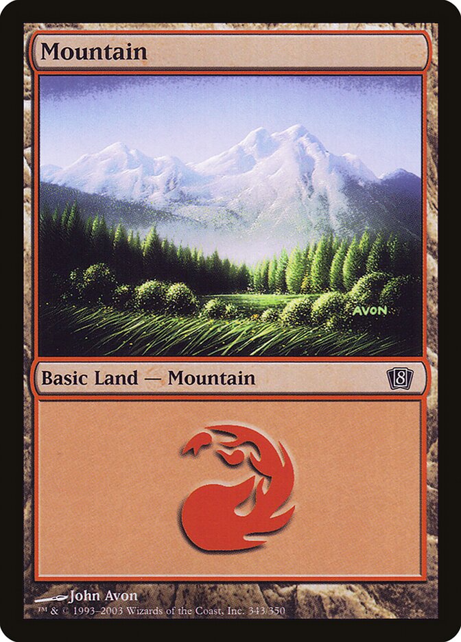 Mountain 343★/350 (8th Edition)  - Foil