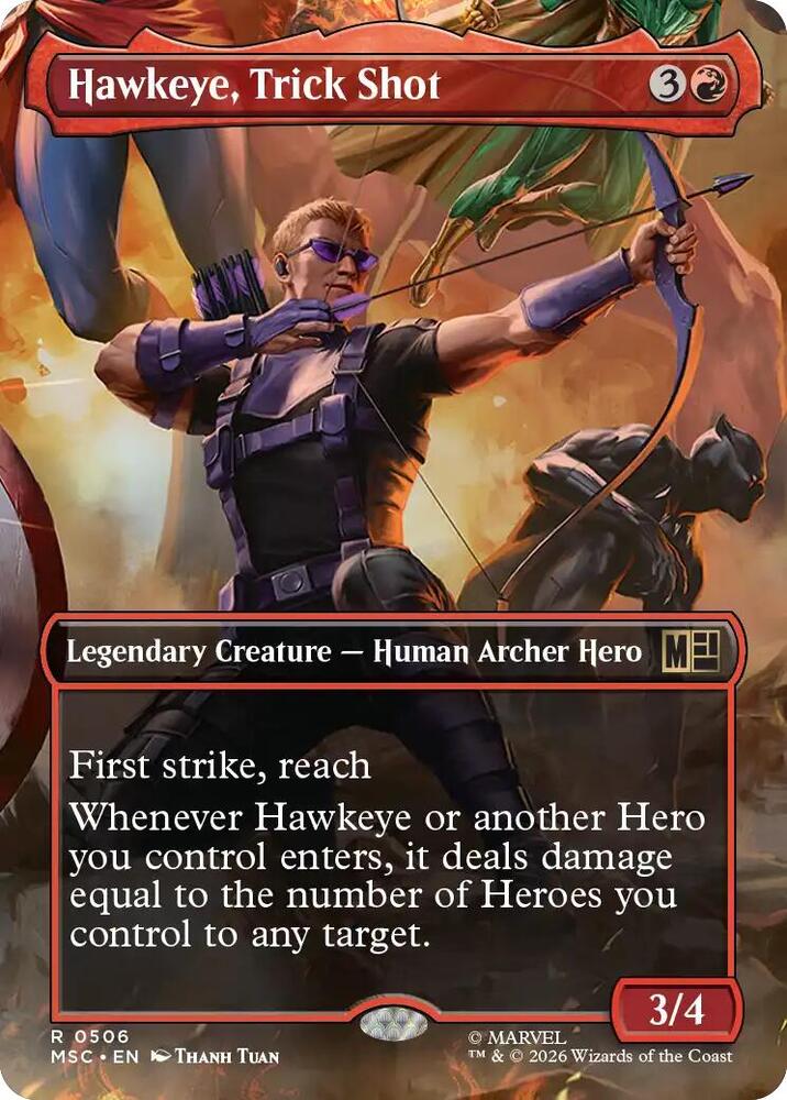 Hawkeye Trick Shot Borderless 506 (Commander: Marvel Super Heroes) 