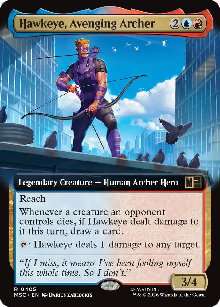 Hawkeye Avenging Archer Extended Art 405 (Commander: Marvel Super Heroes)  - Extended Art