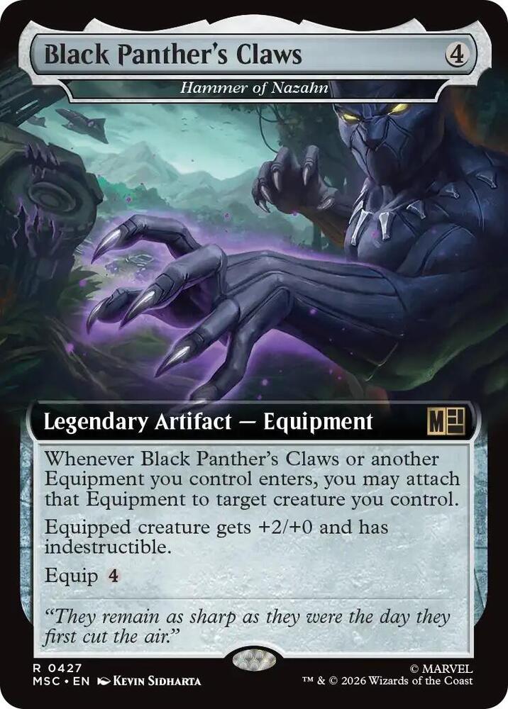 Black Panthers Claws Hammer of Nazahn Extended Art 427 (Commander: Marvel Super Heroes)  - Extended Art