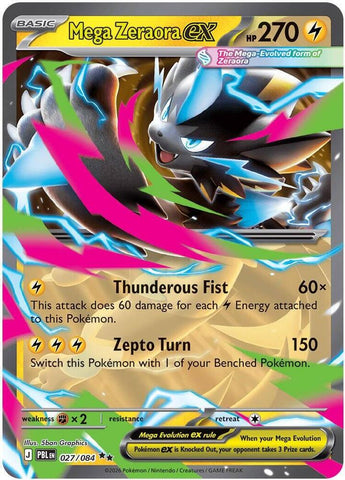 Mega Zeraora ex 027/084 (ME05: Pitch Black)  - Holofoil