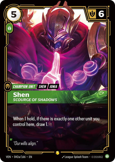 Shen Scourge of Shadows Alternate Art 042a/166 (Vendetta)  - Foil