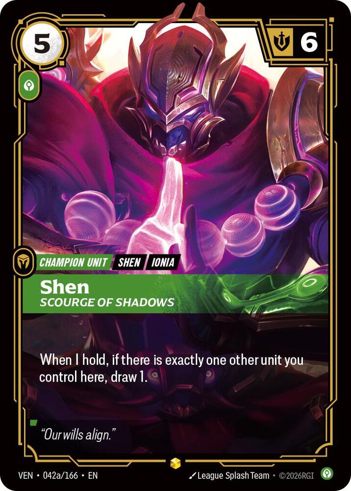 Shen Scourge of Shadows Alternate Art 042a/166 (Vendetta)  - Foil