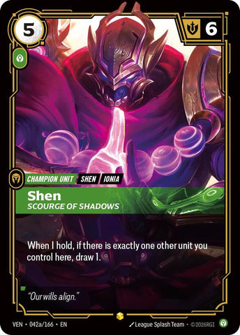 Shen Scourge of Shadows Alternate Art 042a/166 (Vendetta)  - Foil