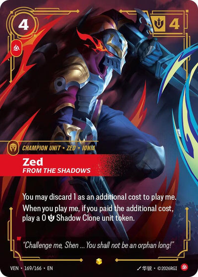 Zed - From the Shadows 169/166 (Vendetta)  - Foil